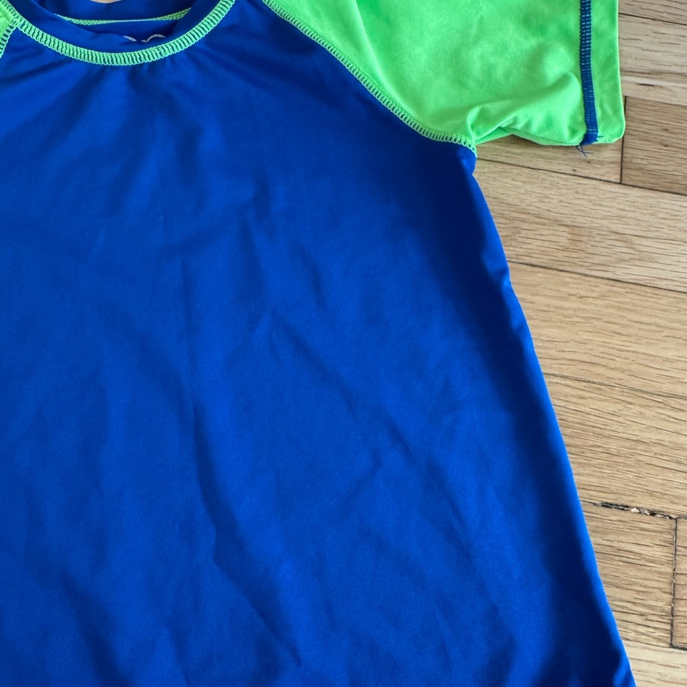 OP Blue & Green Toddler Boys 4T Swim Shirt Top Rash Guard - Picture 3 of 6
